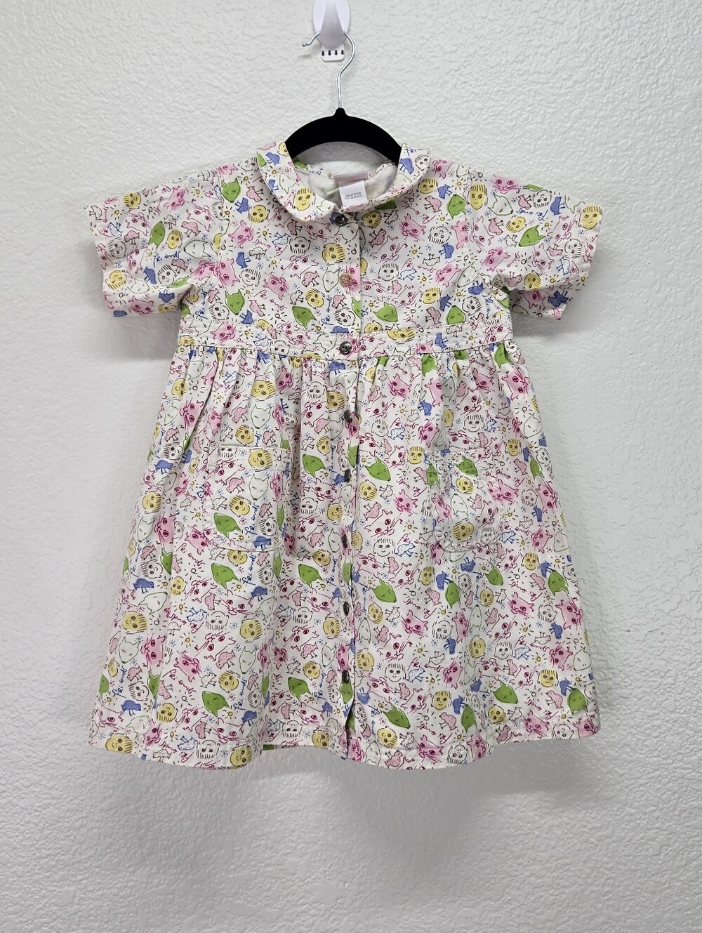 Vtg 1999 Carter's X Yoko Ono John Lennon Animal‎ Print Toddler Girls Dress Sz 5T